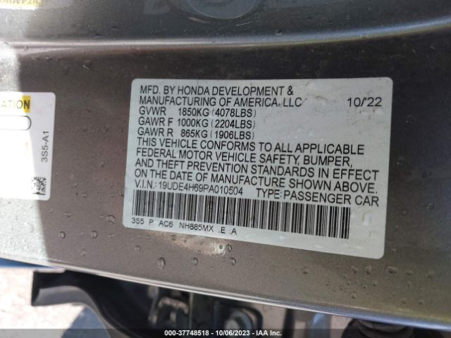 19UDE4H69PA010504 Acura Integra W/a-spec Tech Package