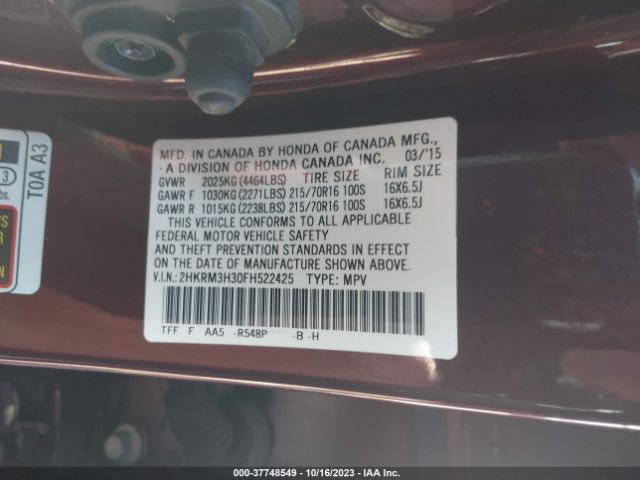 2HKRM3H30FH522425 Honda CR-V LX
