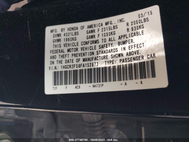 1HGCR2F58FA152873 Honda Accord Sedan Sport