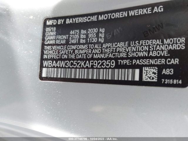 WBA4W3C52KAF92359 BMW 430I