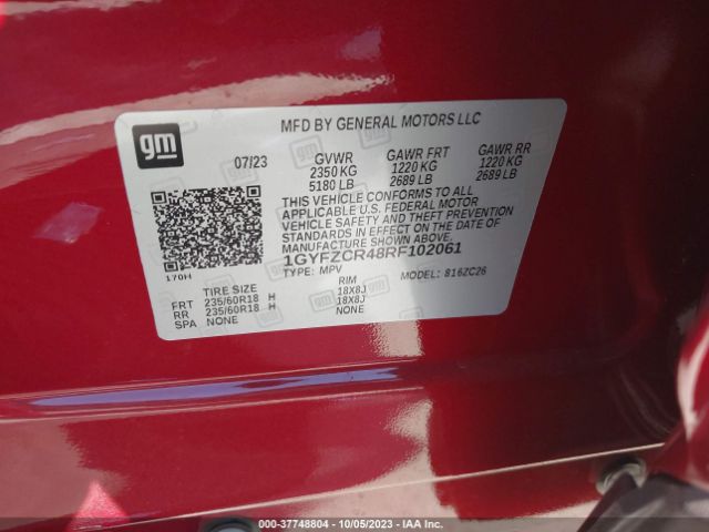1GYFZCR48RF102061 Cadillac Xt4 Fwd Premium Luxury