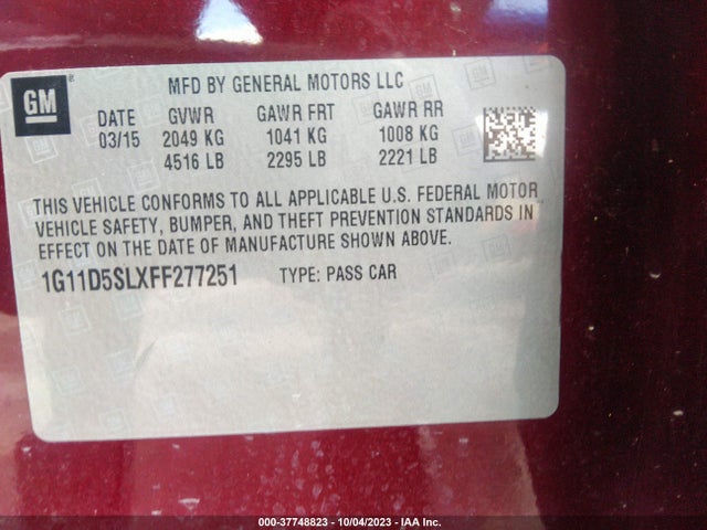 Chevrolet MALIBU LT 2015 1G11D5SLXFF277251 Image 9