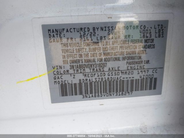 3N1AB8DV0NY318297 Nissan SENTRA SR