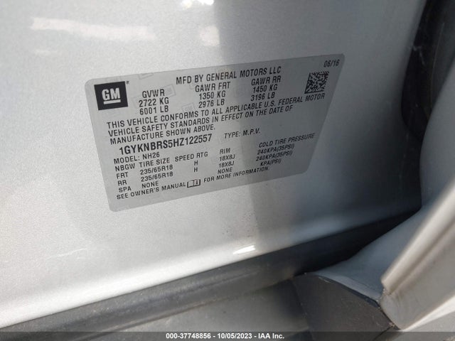 Cadillac XT5 LUXURY 2017 1GYKNBRS5HZ122557 Image 9