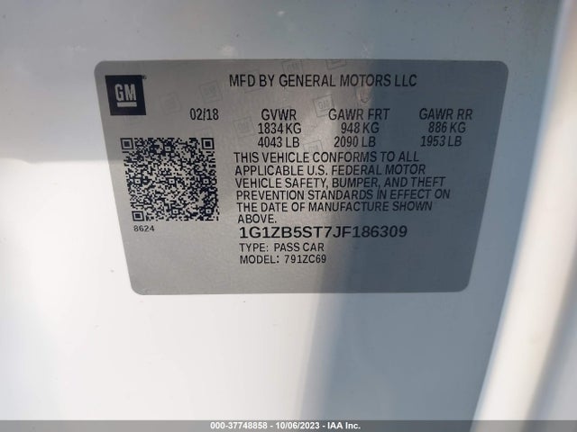 Chevrolet MALIBU LS 2018 1G1ZB5ST7JF186309 Image 9