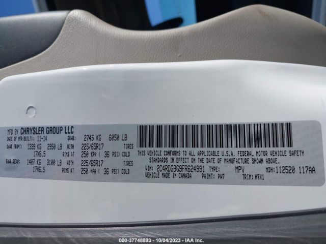 2C4RDGBG9FR624991 Dodge Grand Caravan American Value Pkg