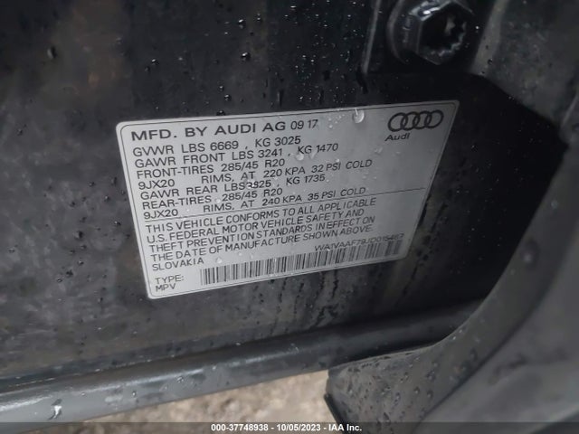 WA1VAAF79JD015467 Audi Q7 Prestige