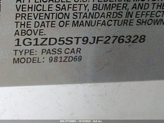 Chevrolet MALIBU LT 2018 1G1ZD5ST9JF276328 Image 9