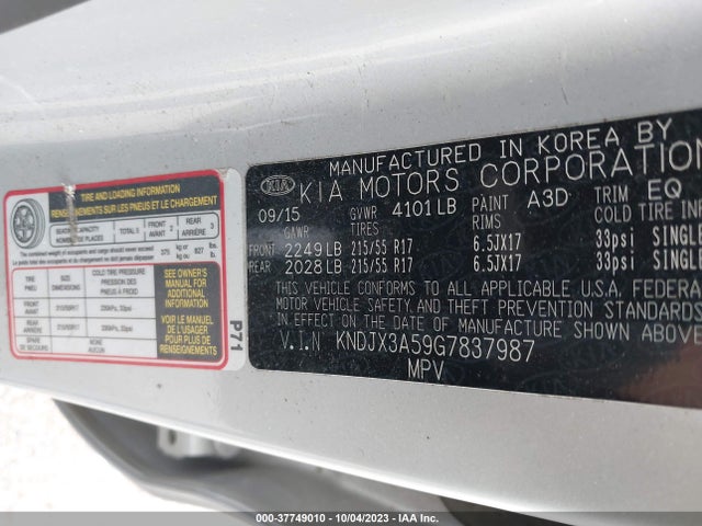 KIA Soul ! 2016 KNDJX3A59G7837987 Image 9