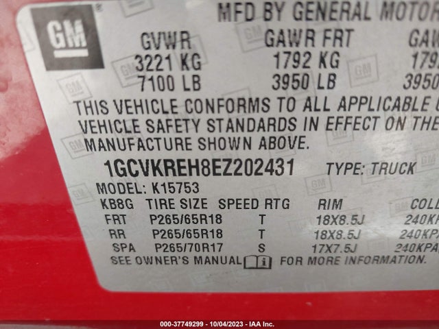 Chevrolet Silverado 1500 Lt 2014 1GCVKREH8EZ202431 Image 9