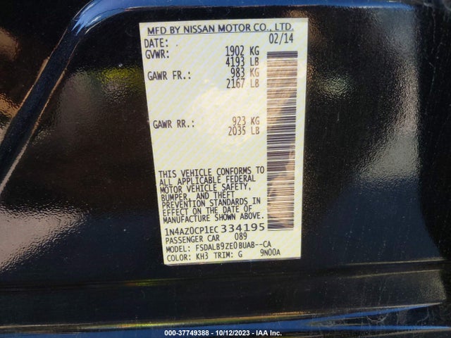 Nissan LEAF S 2014 1N4AZ0CP1EC334195 Image 9