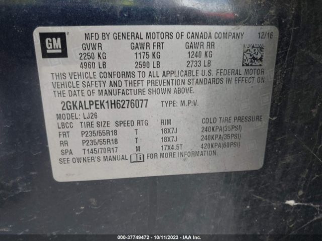 2GKALPEK1H6276077 GMC Terrain Slt