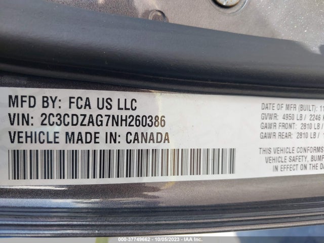 Dodge Challenger Sxt 2022 2C3CDZAG7NH260386 Image 15