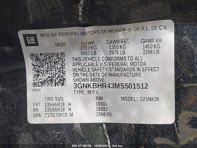 Chevrolet Blazer Lt 2021 3GNKBHR43MS501512 Image 9