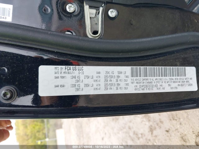 Dodge Journey Sxt 2016 3C4PDDBG7GT221452 Image 9