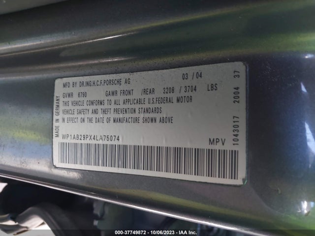 2004 PORSCHE CAYENNE WP1AB29PX4LA75074 Photo 8