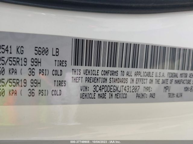 3C4PDDEGXJT431207 Dodge Journey Gt Awd
