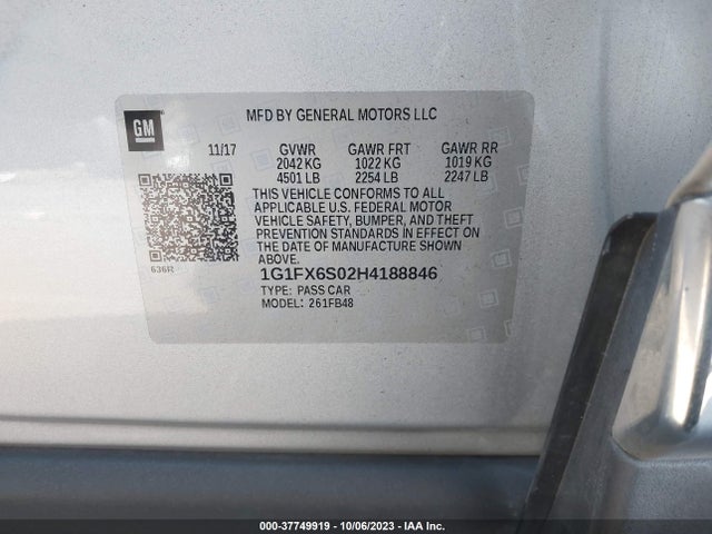 Chevrolet Bolt Ev Premier 2017 1G1FX6S02H4188846 Image 9