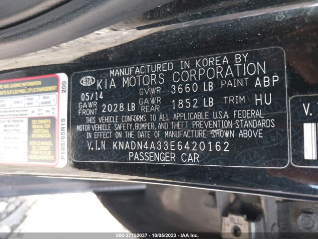 KNADN4A33E6420162 KIA RIO EX