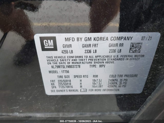 Chevrolet Trailblazer Rs 2022 KL79MTSL1NB037278 Image 9