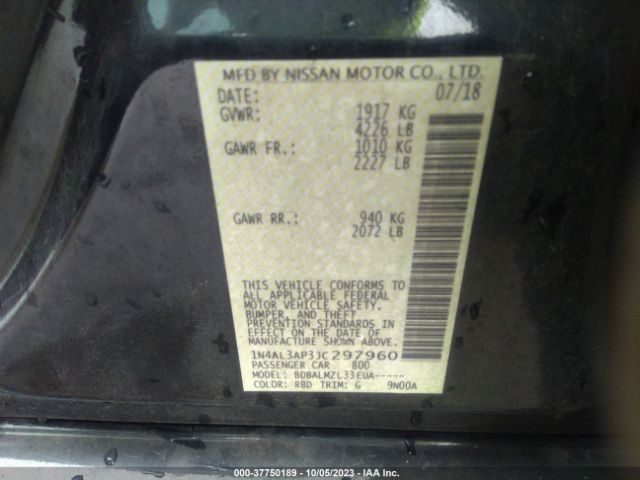 1N4AL3AP3JC297960 Nissan Altima 2.5 Sv