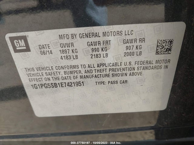 Chevrolet CRUZE LTZ 2014 1G1PG5SB1E7421951 Image 9