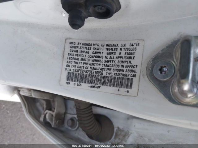 19XFC2F52GE218930 Honda Civic Sedan Lx
