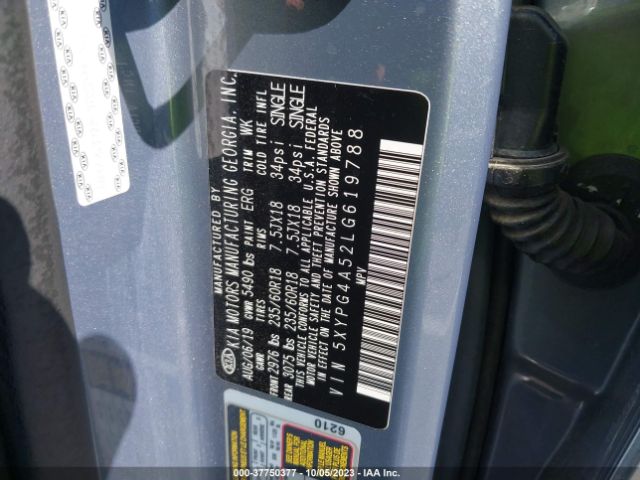 5XYPG4A52LG619788 KIA Sorento Lx V6