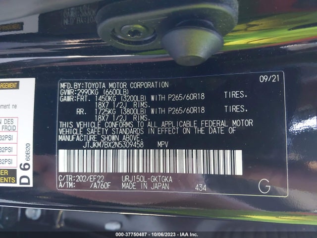 JTJKM7BX2N5309458 Lexus Gx Gx 460