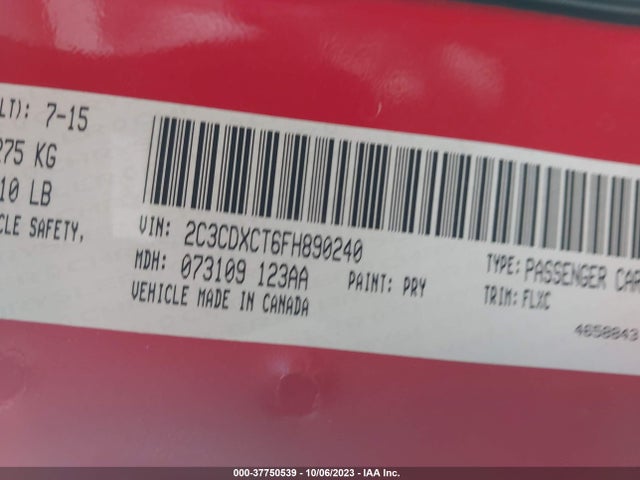 Dodge CHARGER R/T 2015 2C3CDXCT6FH890240 Image 9