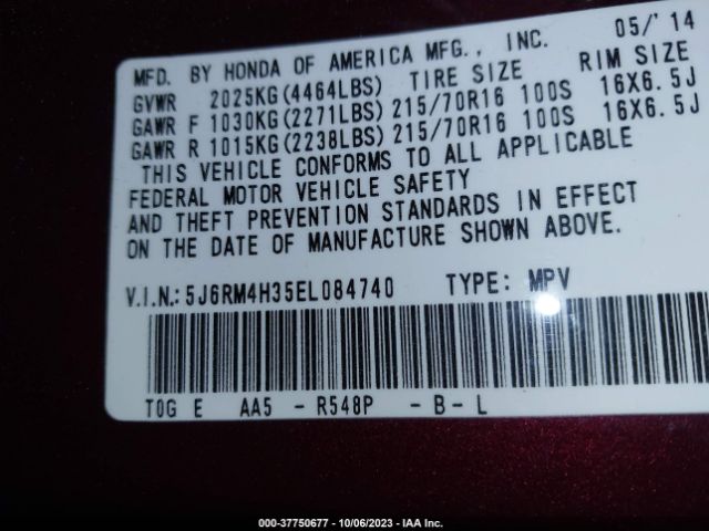 5J6RM4H35EL084740 Honda CR-V LX