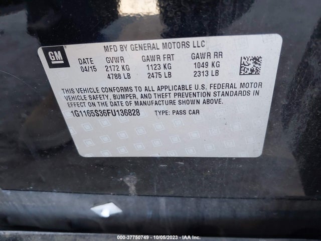 Chevrolet IMPALA 2LZ 2015 1G1165S36FU136828 Image 9