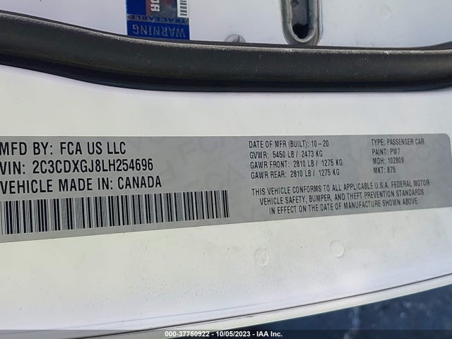 Dodge Charger Scat Pack Rwd 2020 2C3CDXGJ8LH254696 Image 9