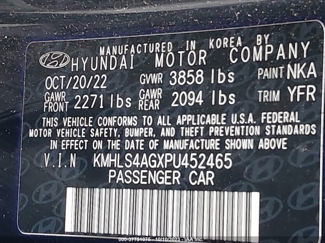 Hyundai ELANTRA SEL 2023 KMHLS4AGXPU452465 Image 9