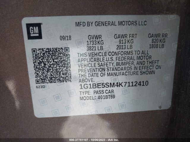 1G1BE5SM4K7112410 Chevrolet CRUZE LT