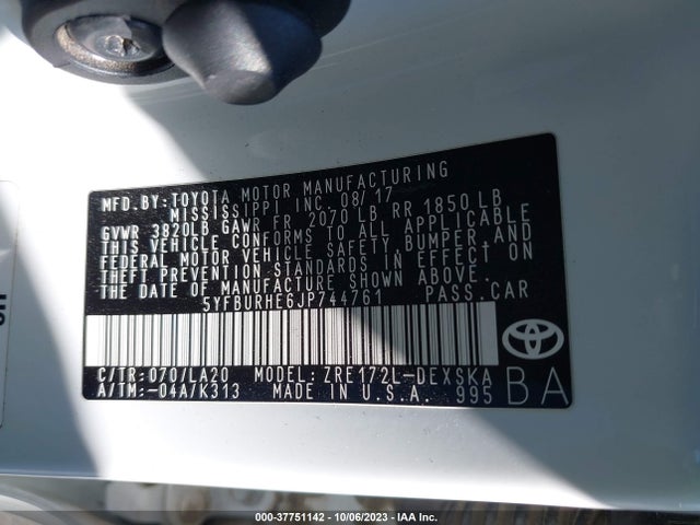 Toyota Corolla Xse 2018 5YFBURHE6JP744761 Image 9