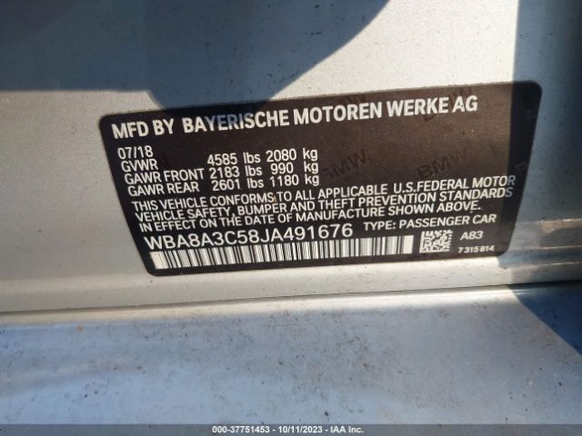 WBA8A3C58JA491676 BMW 320i Xdrive