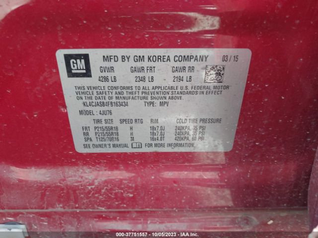 KL4CJASB4FB163434 Buick Encore