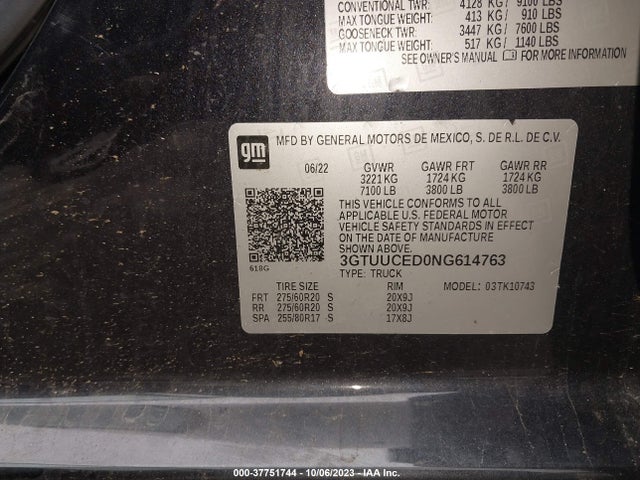 GMC Sierra 1500 4wd  Standard Box Elevation 2022 3GTUUCED0NG614763 Image 9