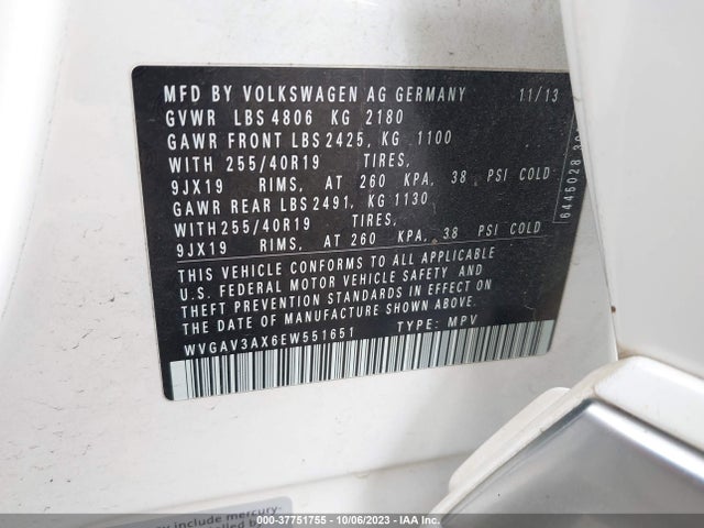 WVGAV3AX6EW551651 Volkswagen Tiguan R-line