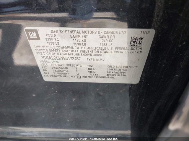 Chevrolet EQUINOX LT 2014 2GNALCEK1E6173457 Image 9