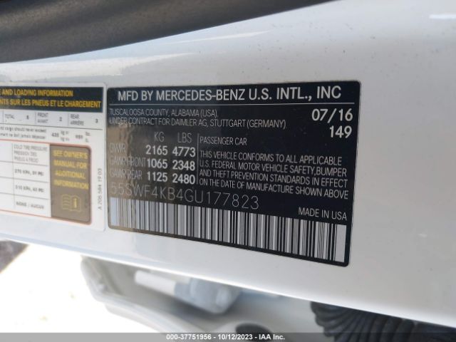 55SWF4KB4GU177823 Mercedes-Benz C-class C 300