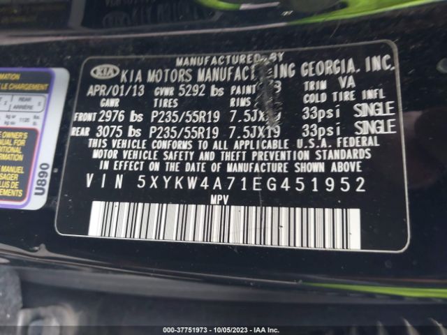 5XYKW4A71EG451952 KIA Sorento Limited V6