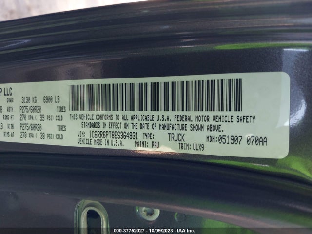 RAM 1500 Longhorn Limited 2014 1C6RR6PT8ES364931 Image 9