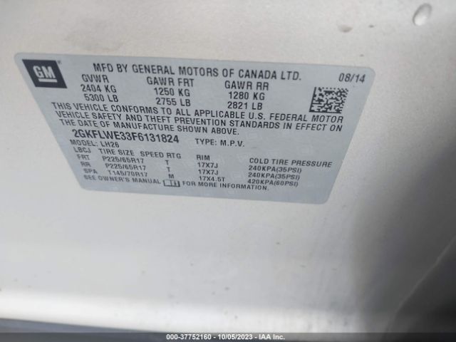 2GKFLWE33F6131824 GMC Terrain Sle