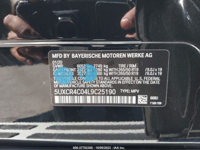 5UXCR4C04L9C25190 BMW X5 Sdrive40i