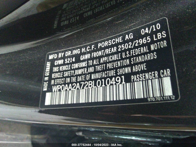 2011 PORSCHE PANAMERA WP0AA2A72BL010491 Photo 8