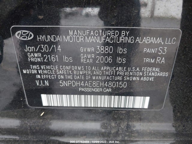 Hyundai ELANTRA SE 2014 5NPDH4AE8EH480150 Image 9