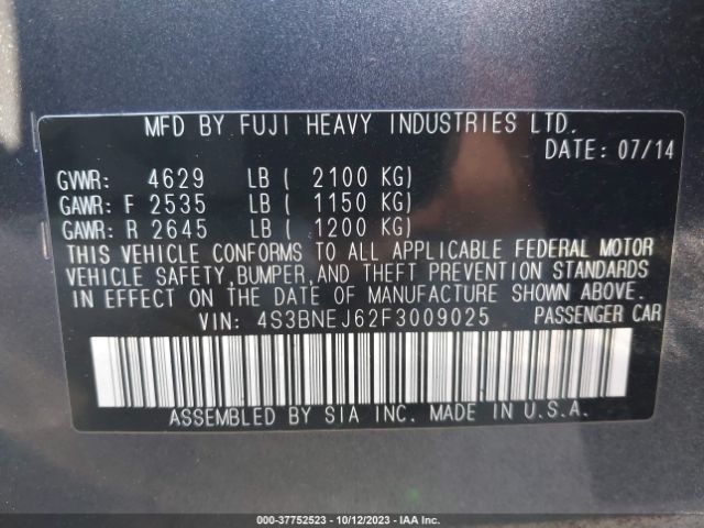 4S3BNEJ62F3009025 Subaru Legacy 3.6r Limited