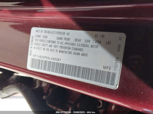 2005 PORSCHE CAYENNE WP1AB29P55LA65067 Photo 8